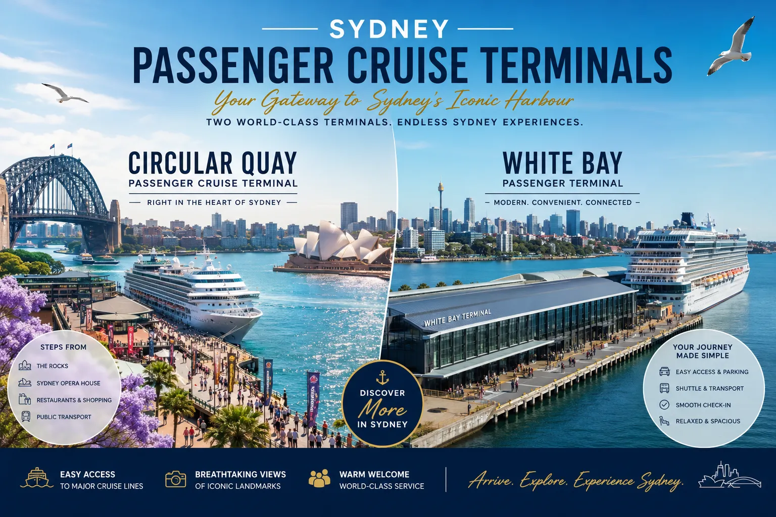 Sydney cruise ship at the terminal for a chauffeur cruise transfer