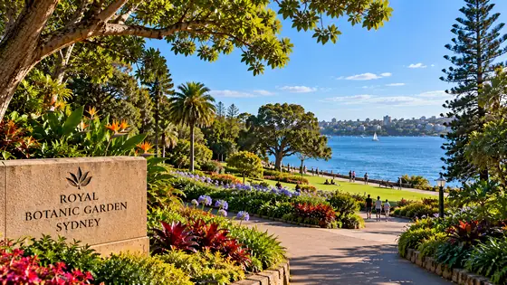 The Royal Botanic Garden overlooking the harbour