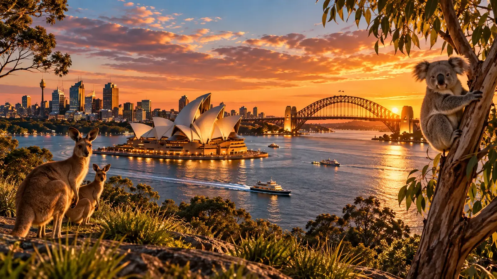 Sydney Harbour at sunset